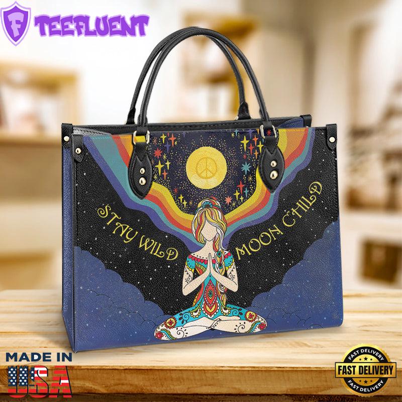Hippie Stay Wild Moon Child Pu Leather Bag Christ Gifts Leather Bags