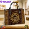 Hippie Sunflower Imagine All The People Living Life In Peace Leather Bag Christ Gifts Leather Bags