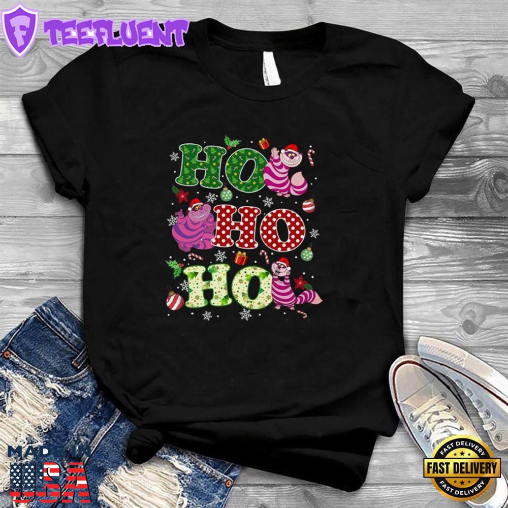 Ho Ho Ho Cheshire Cat Christmas Shirt, Alice In Wonderland Shirt