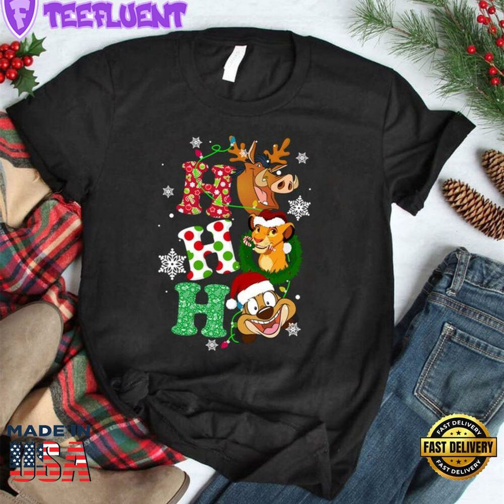 Ho Ho Ho Lion King Christmas Shirt, Simba, Nala, Timon, Pumbaa, Cute Disney Sweatshirt, Hoodie