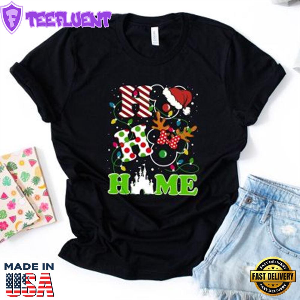 Ho Ho Home Disney Christmas Shirt, Mickey And Minnie Christmas Matching Couple Shirt