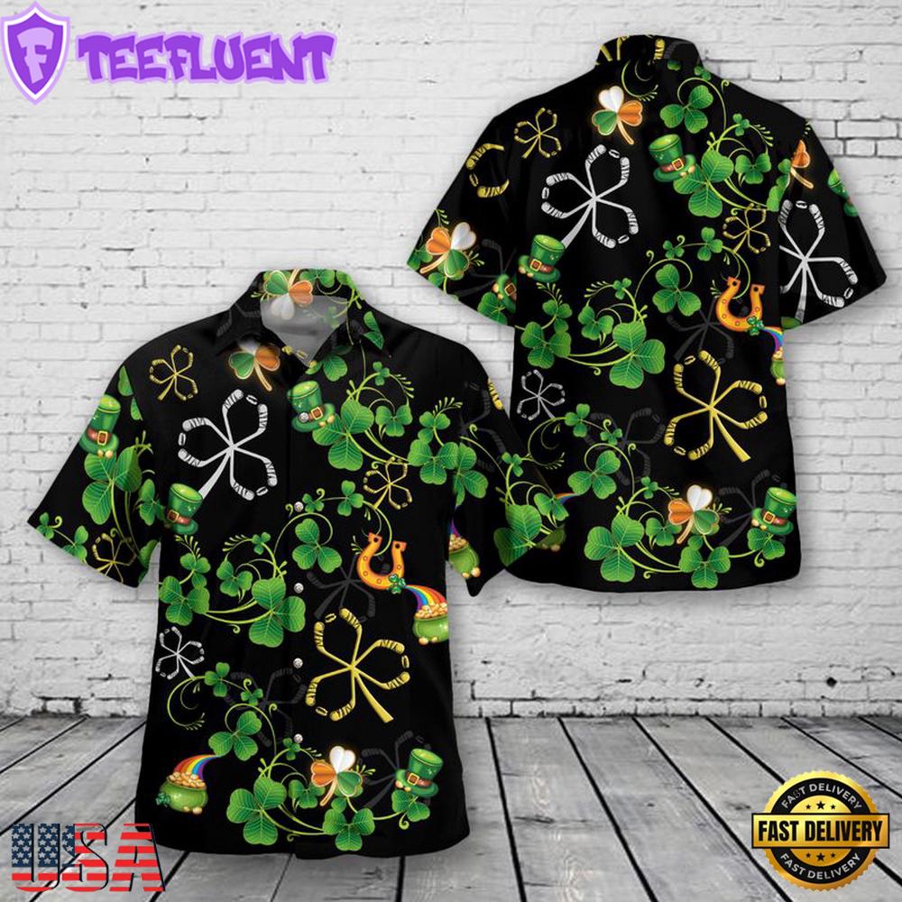 Hockey Patrick's Day Hawaiian Shirt