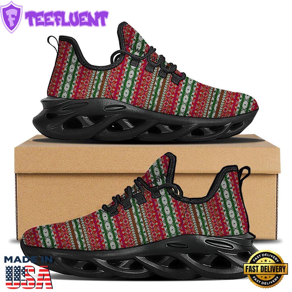 Holiday Knitted Christmas Print Pattern Black Max Soul Shoes