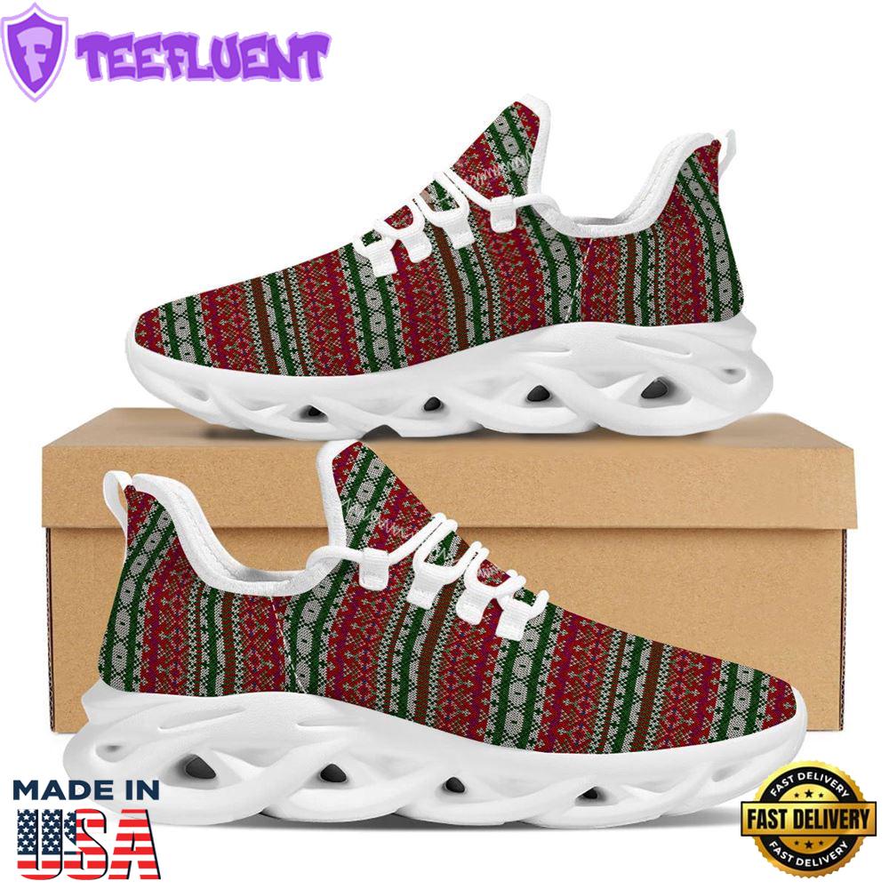 Holiday Knitted Christmas Print Pattern White Max Soul Shoes