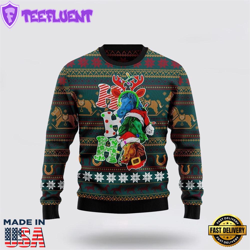 Horse Ho Ho Ho Ugly Christmas Sweater