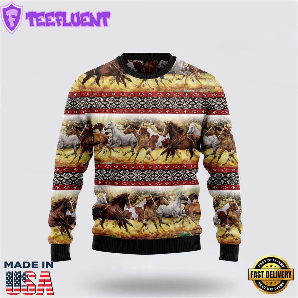Horse Native American Ugly Christmas Sweater