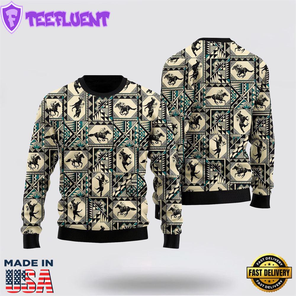 Horse Racing Native Ugly Christmas Sweater