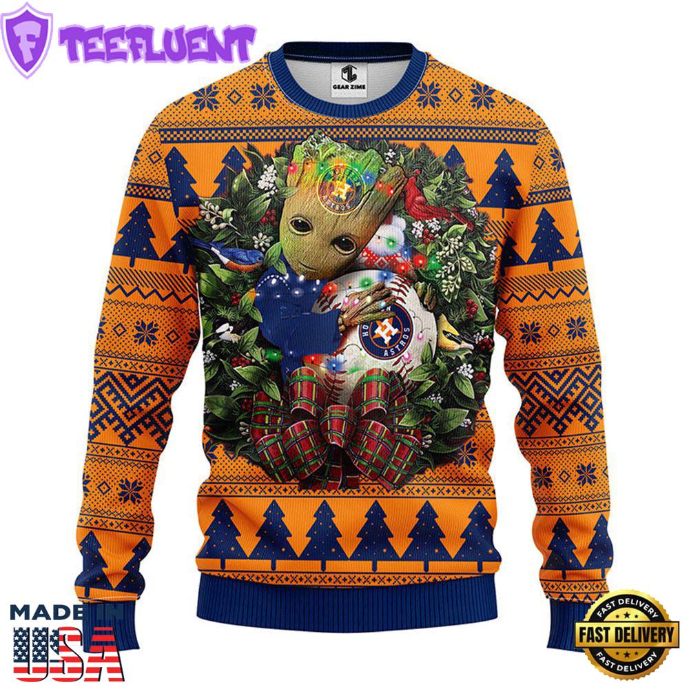 Houston Astros Groot Hug Christmas Ugly Sweater Sport For Fan