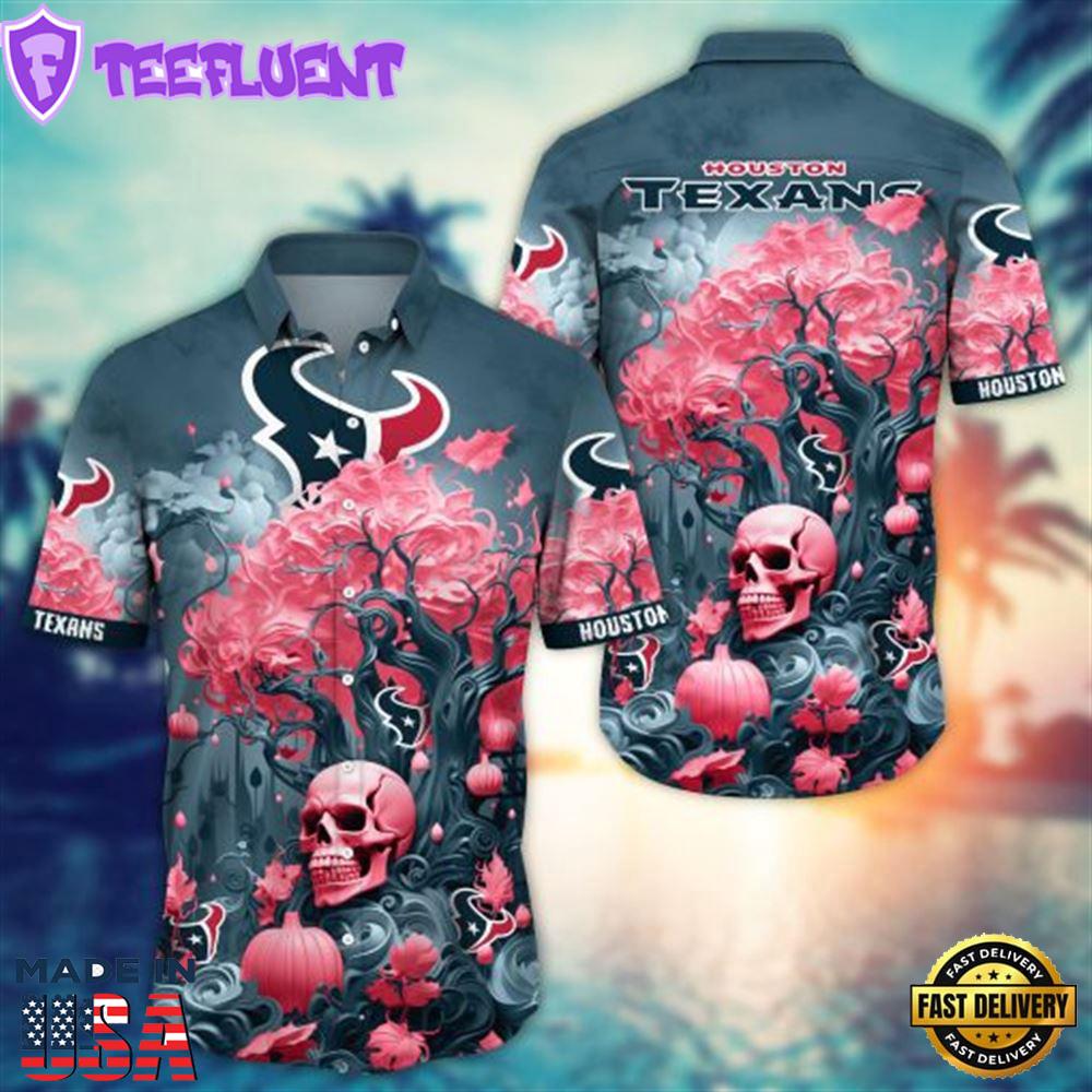 Houston Texans Halloween Skull Pumpkin – NFL Hawaiian Shirt