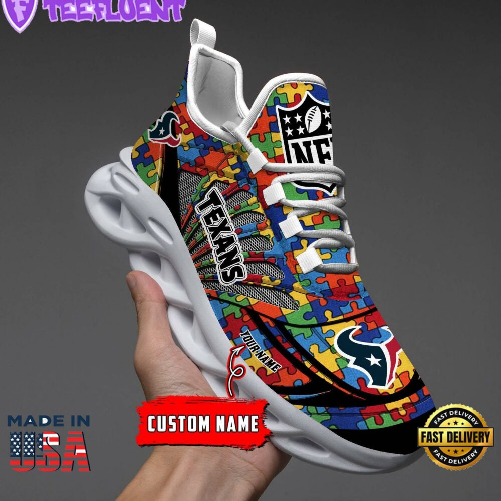 Houston Texans NFL Autism Clunky Max Soul Shoes Personalized