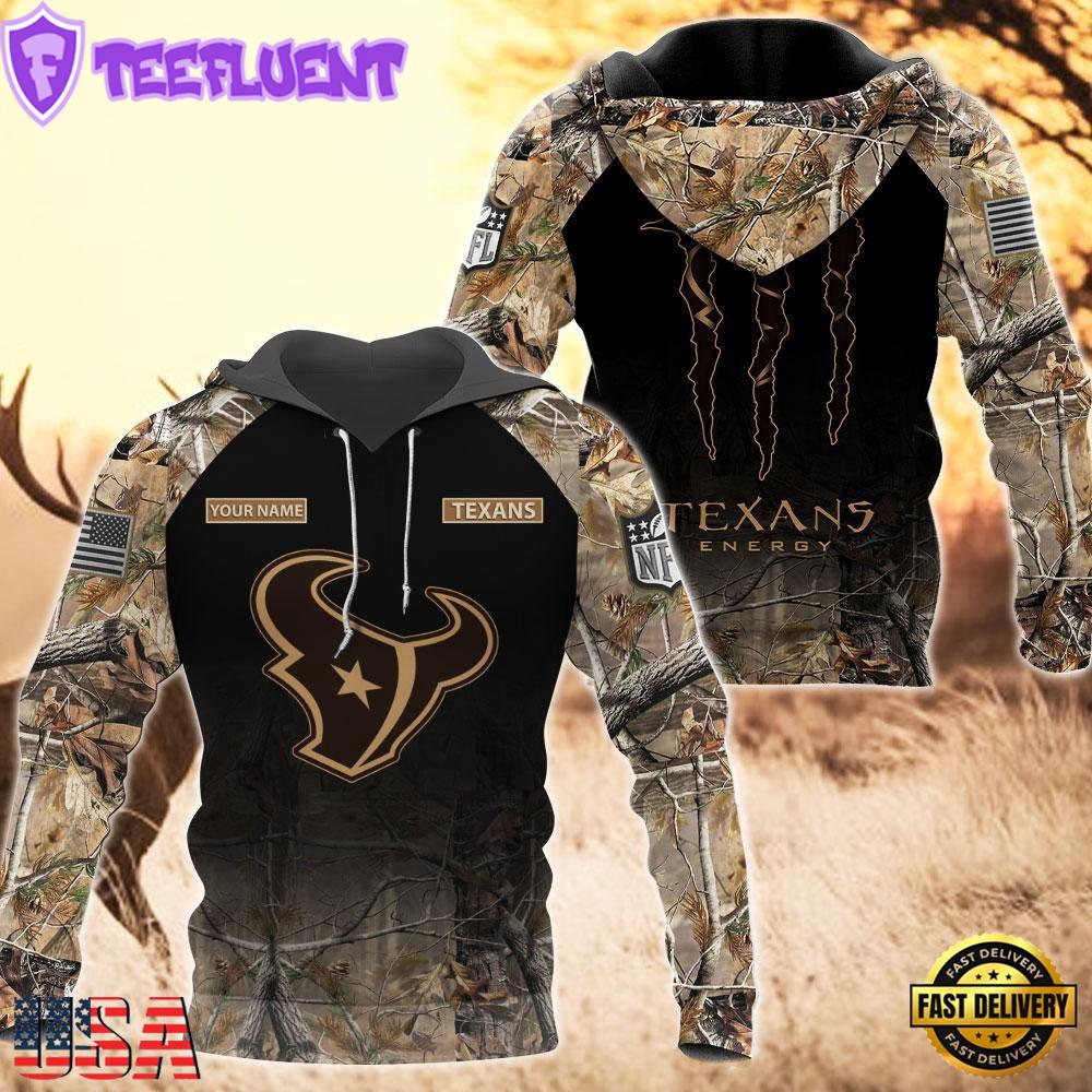 Houston Texans Personalized Hoodie Camo Hunting Perfect Gift