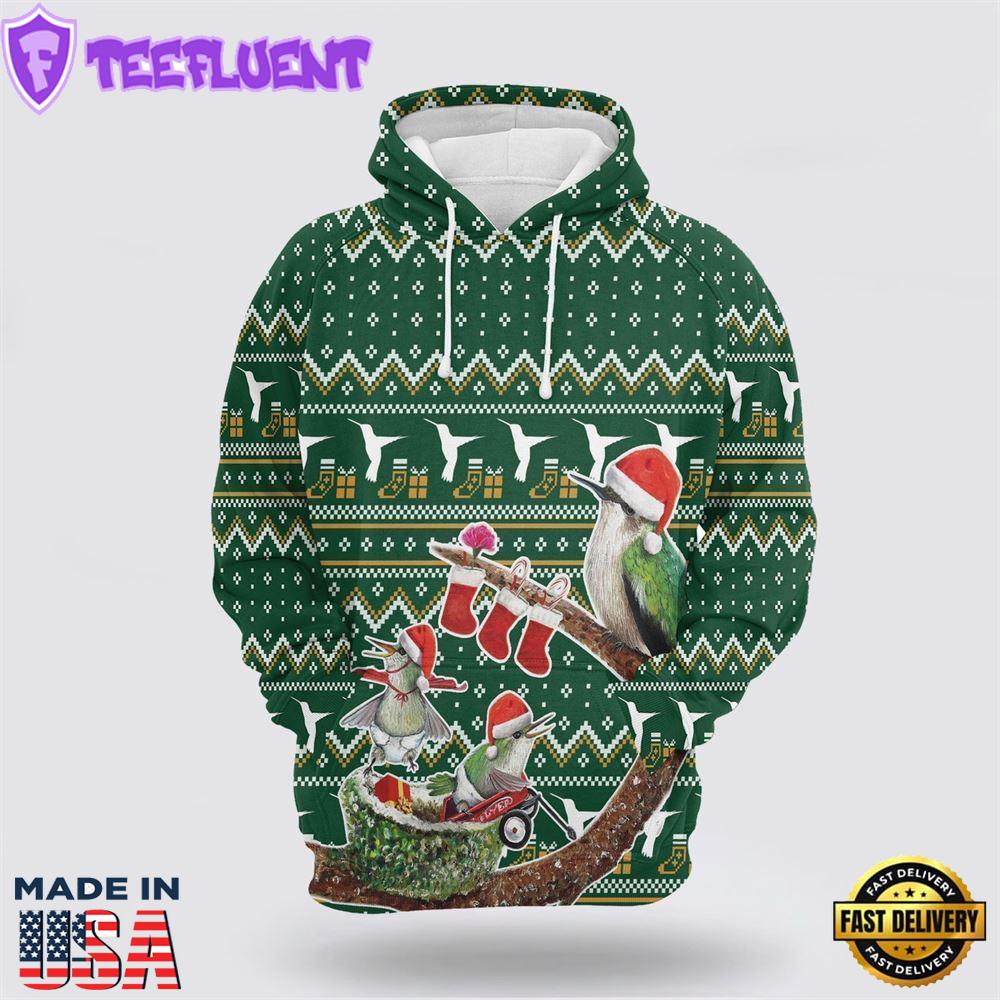 Hummingbird Family Christmas All Over Print 3D Hoodie