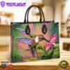 Hummingbird Flowers Beauty Leather Bag Christ Gifts Leather Bags