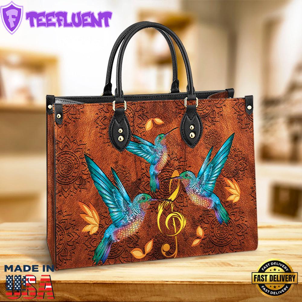 Hummingbird Music Lover Leather Bag Christ Gifts Leather Bags