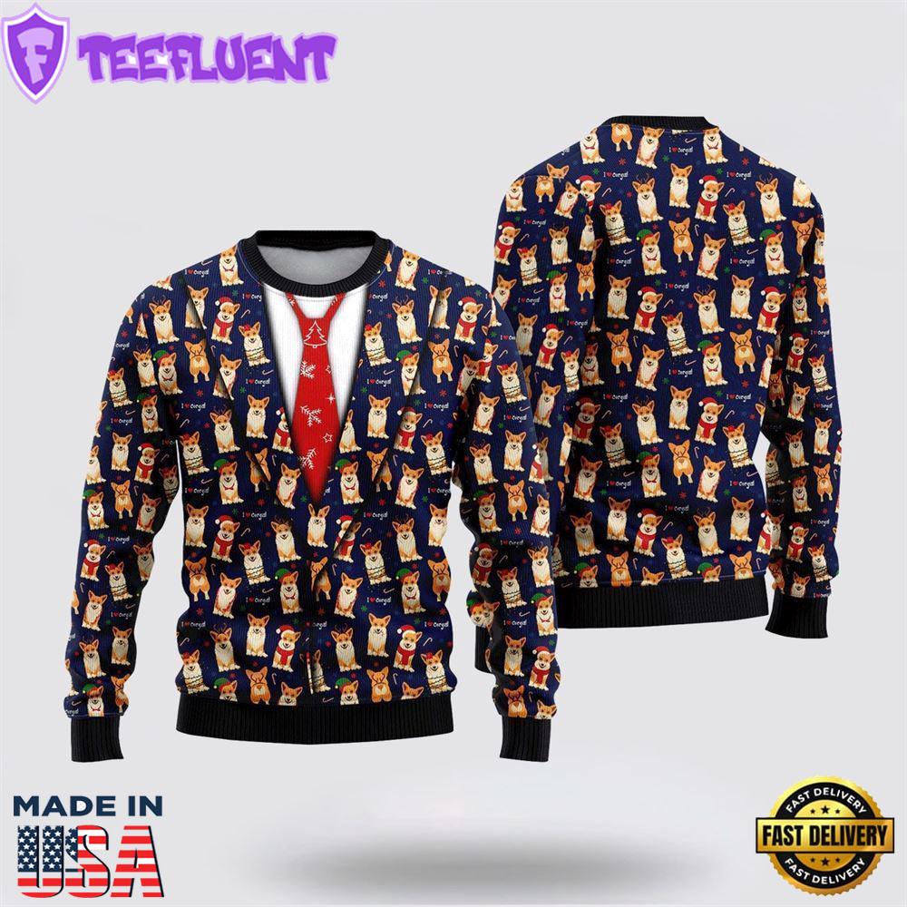 I Love Corgis Christmas Ugly Christmas Sweater For Men And Women