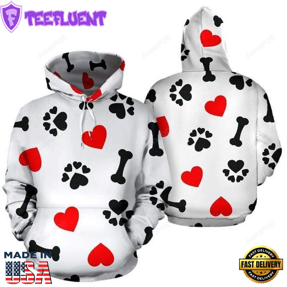 I Love Dog Christmas Hoodie All Over Print