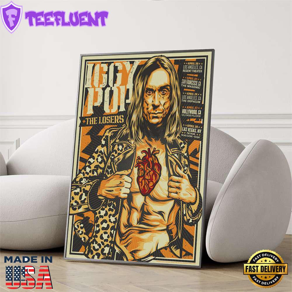 Iggy Pop With The Losers April Tour 2025 Poster