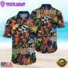 Illinois Fighting Illini Ncaa Mens Floral Special Design Hawaiian Shirt