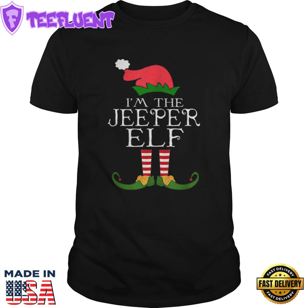 Im The Jeeper Elf Santa Hat Jeep Lovers Merry Christmas Shirt