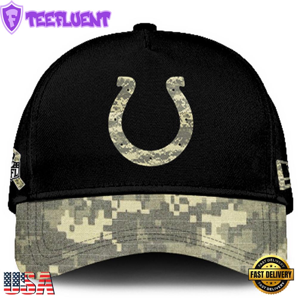 Indianapolis Colts 2024 Salute to Service Club Black Camo Cap Gift For Veteran