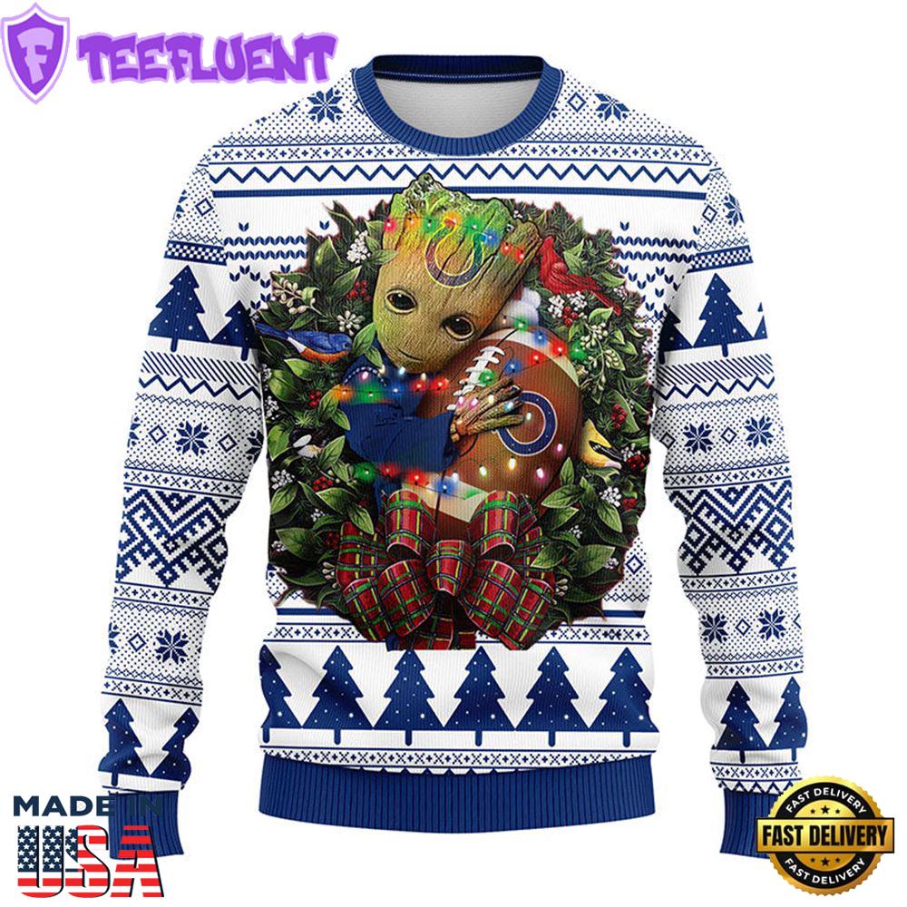 Indianapolis Colts Groot Hug Christmas Ugly Sweater Sport For Fan