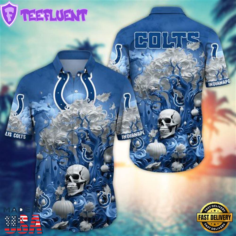 Indianapolis Colts Halloween Skull Pumpkin – NFL Hawaiian Shirt