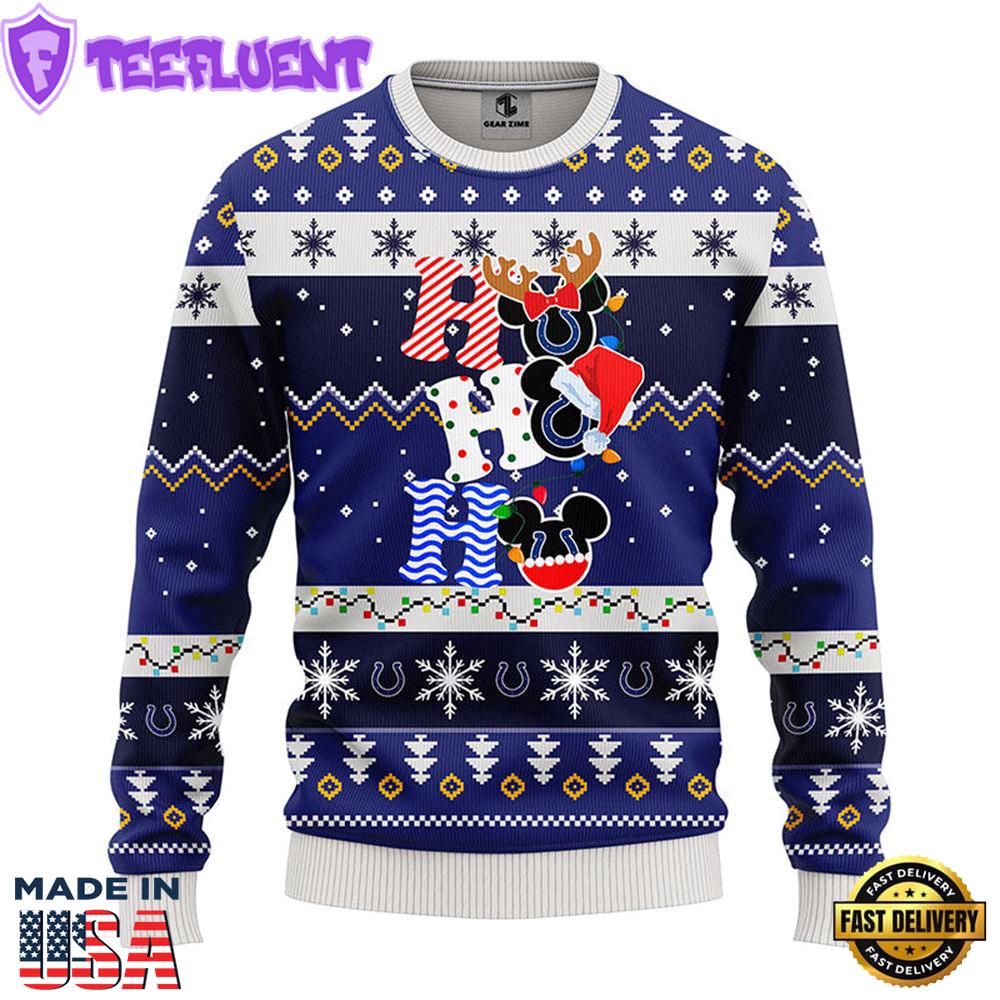 Indianapolis Colts HoHoHo Mickey Christmas Ugly Sweater