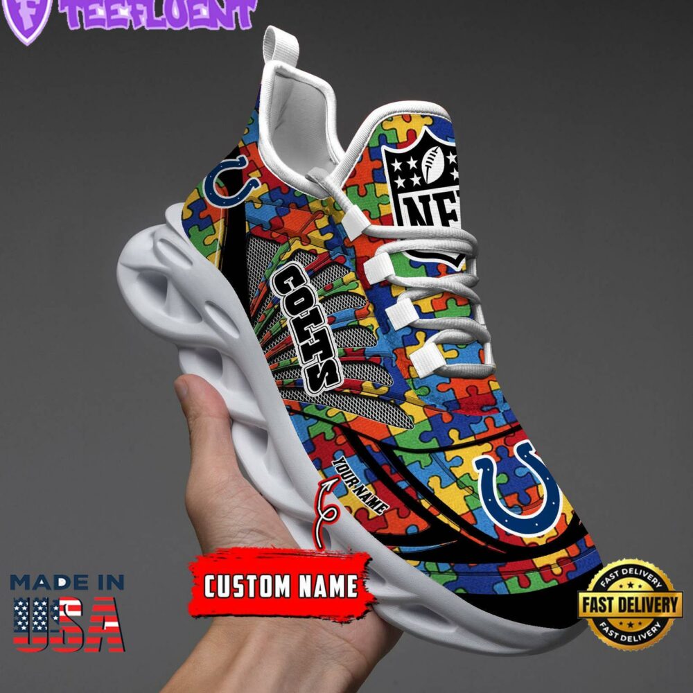 Indianapolis Colts NFL Autism Clunky Max Soul Shoes Personalized