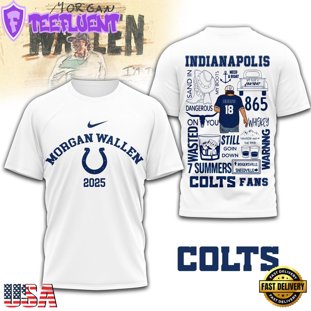 Indianapolis Colts NFL Morgan Wallen 3D T-Shirt