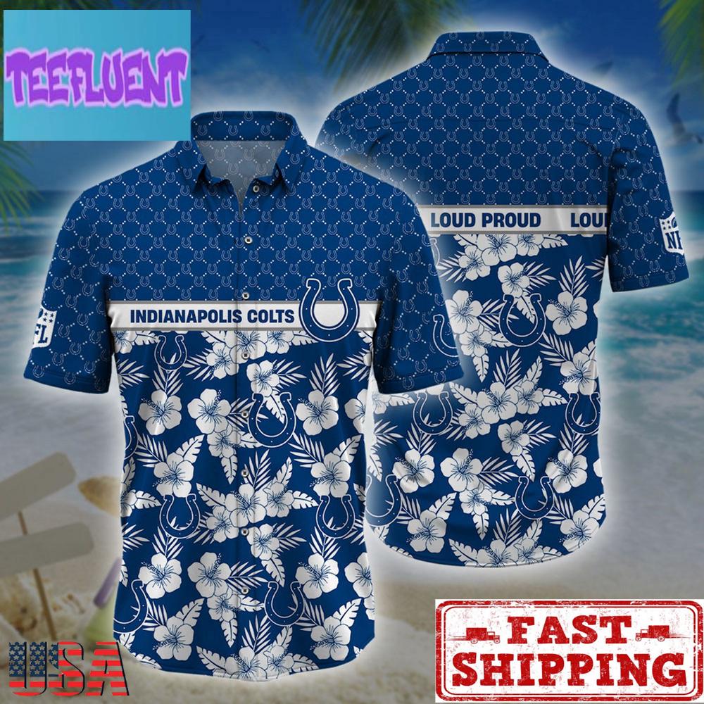 Indianapolis Colts NFL Palm Leaves Hawaiian Shirt