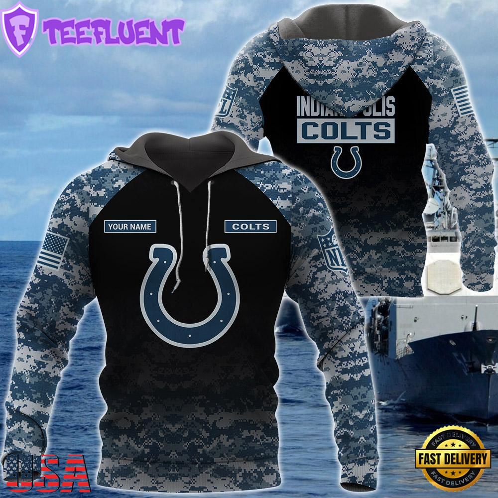 Indianapolis Colts U.S. Navy NWU Camouflage Cutsom Name Hoodie
