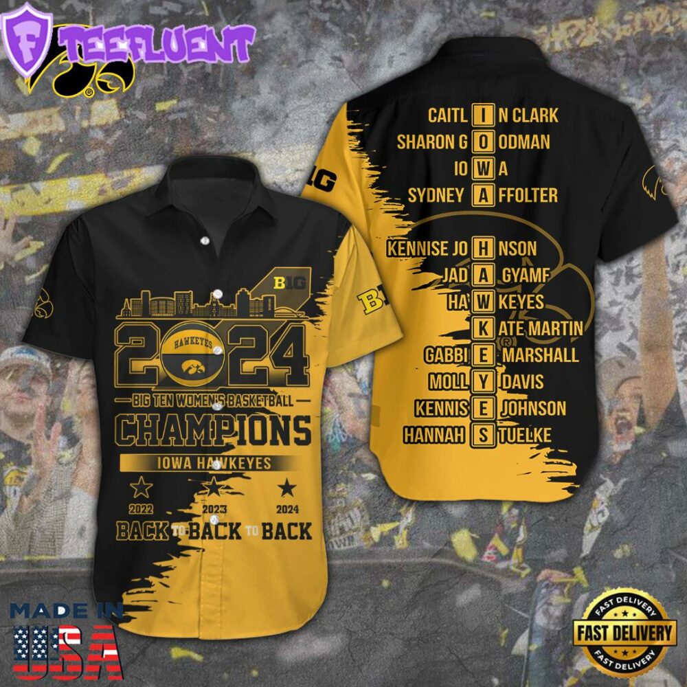 Iowa Hawkeyes Women's Basketball Short Sleeve Dress Shirt For Man And Women