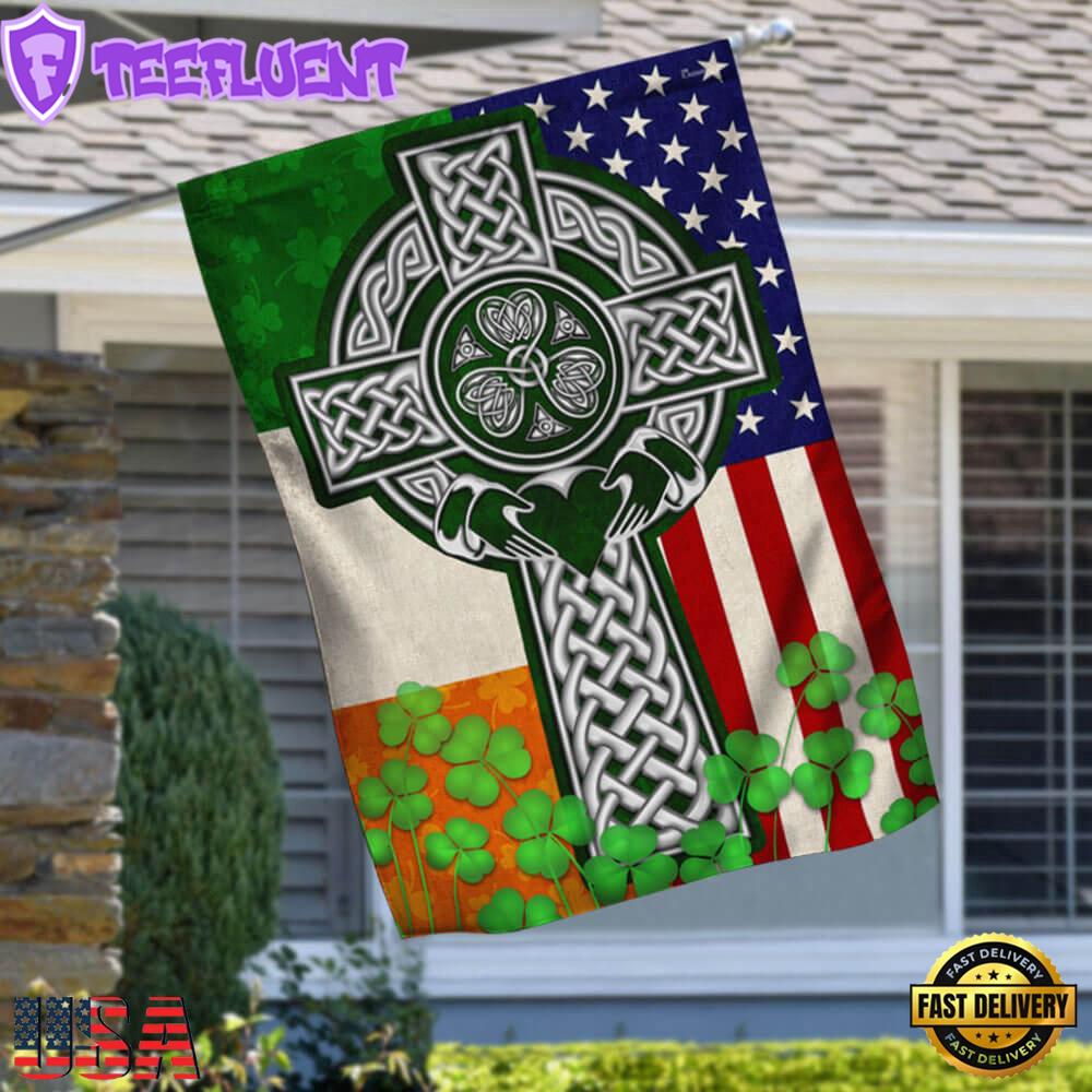 Irish American Irish Celtic Christian House And Garden Flag