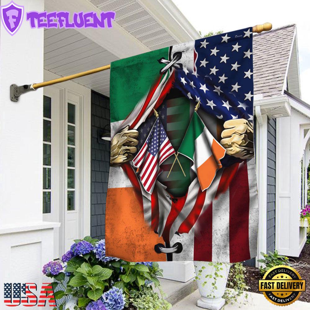 Irish And American House And Garden Flag