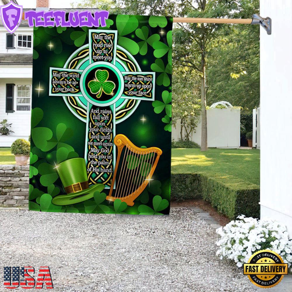 Irish Celtic Cross Irish Blessing St. Patrick Day House And Garden Flag