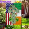 Irish Celtic Knot Cross Irish and American House And Garden Flag