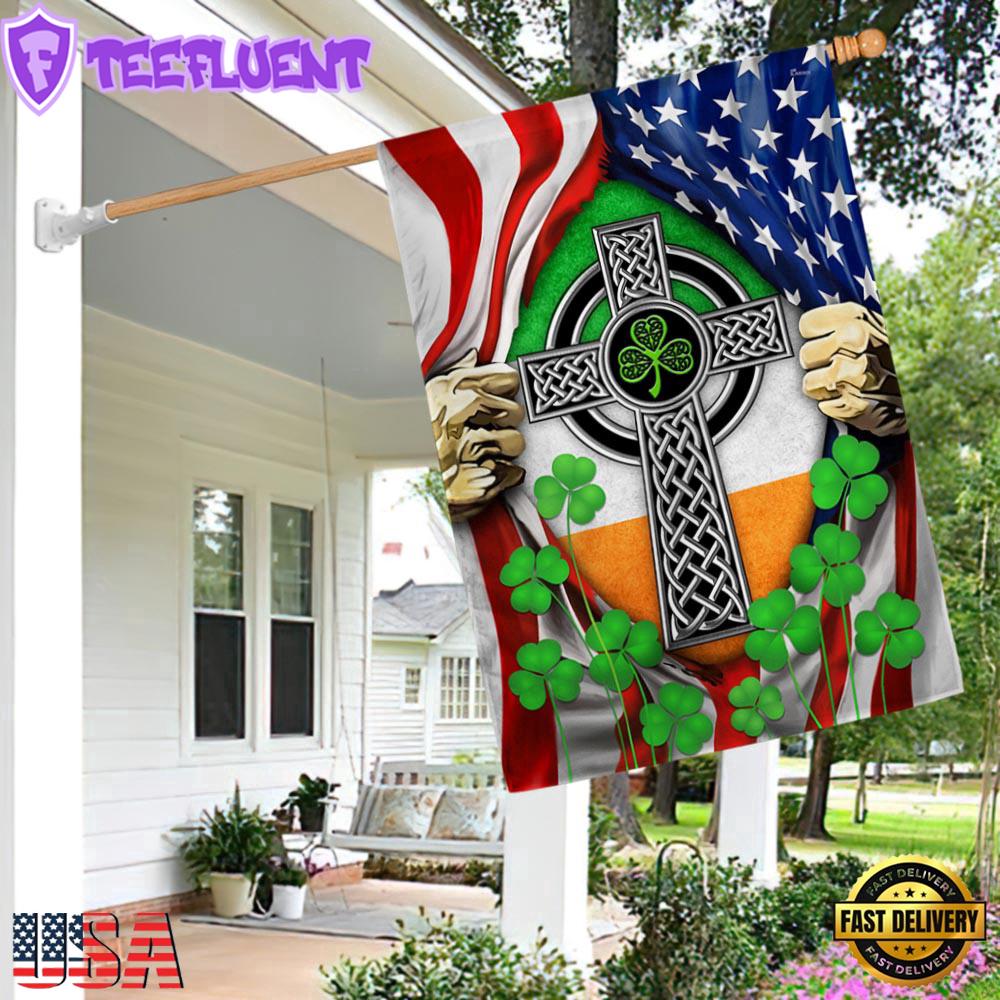Irish Celtic Knot Cross Irish Saint Patrick’s Day House And Garden Flag