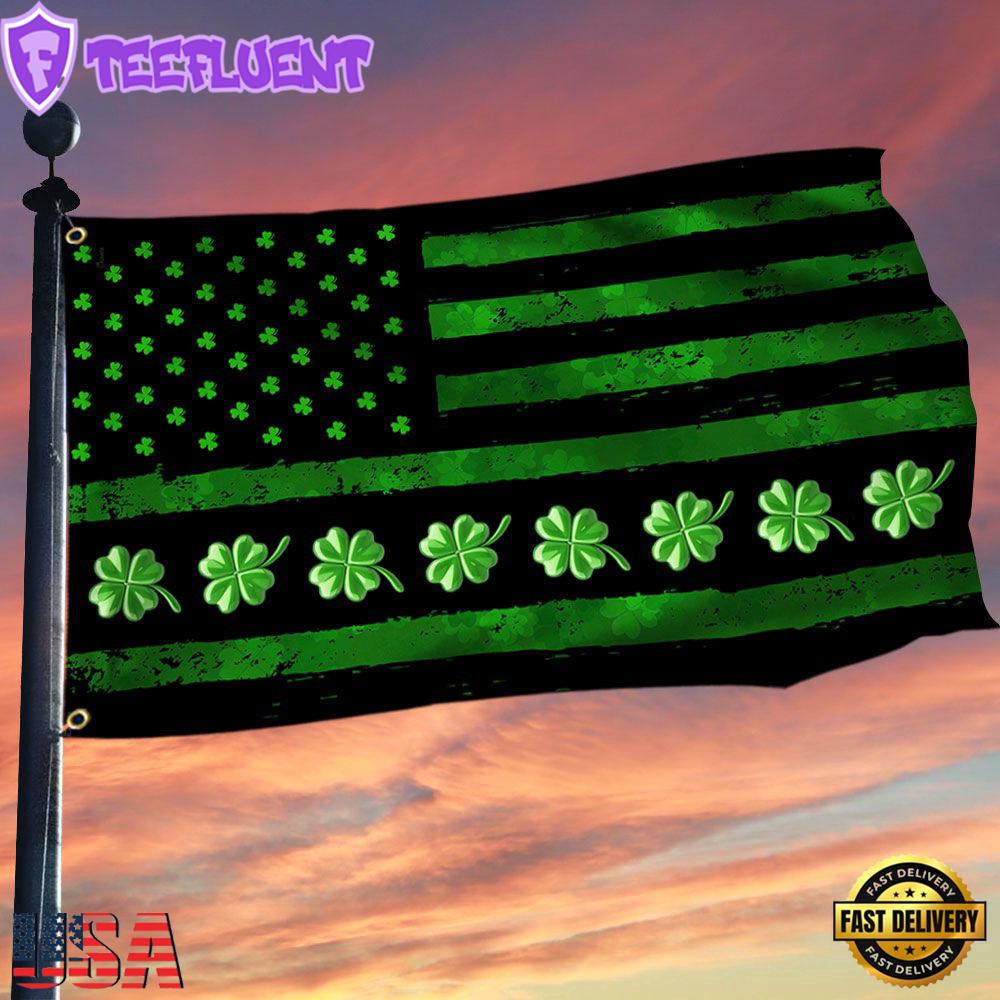Irish Grommet, St. Patrick's Day Shamrock House And Garden Flag