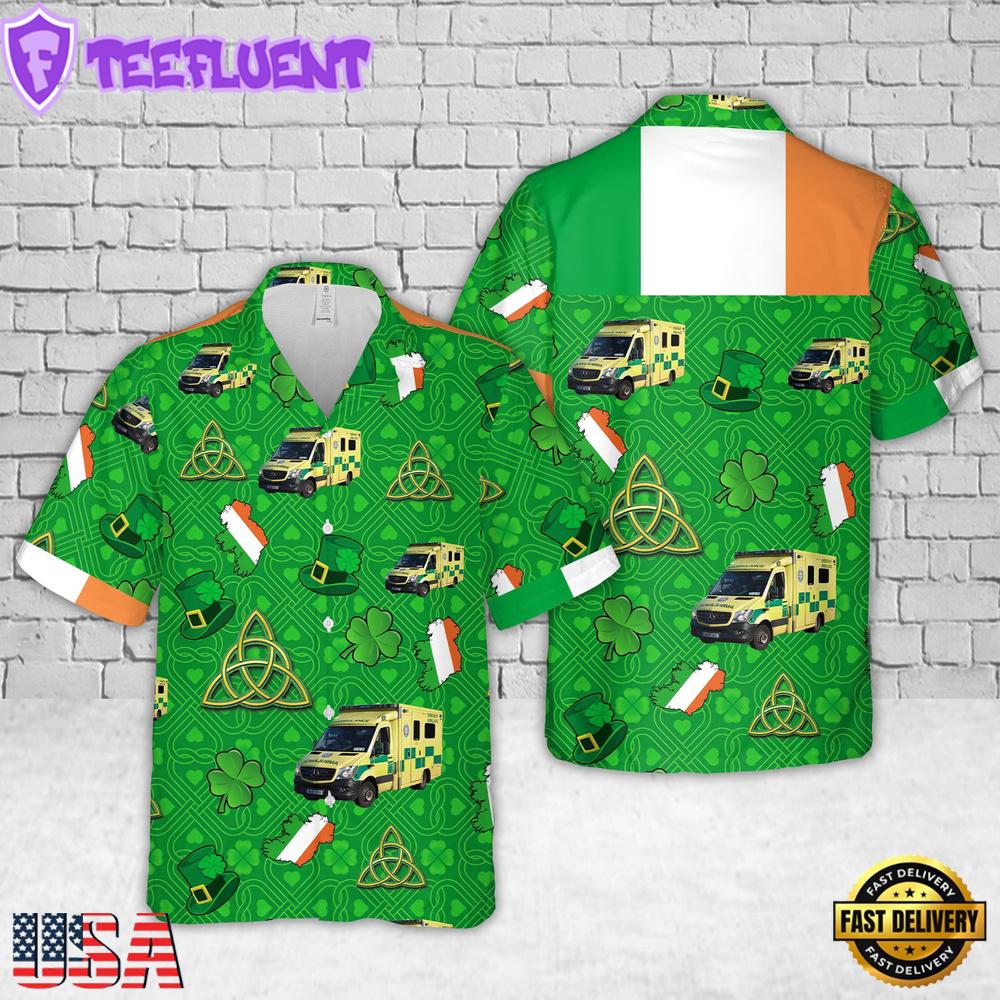 Irish National Ambulance Service, St Patrick's Day Hawaiian Shirt
