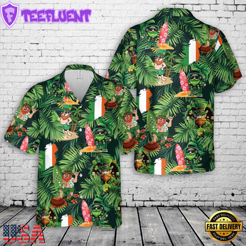 Irish Saint Patrick's Day Leprechaun Hawaiian Shirt