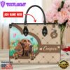 Irish Setter Dog Duccy Dog Lover Leather Handbag