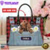 Irish Setter Dog This Human Belongs To Leather Handbag