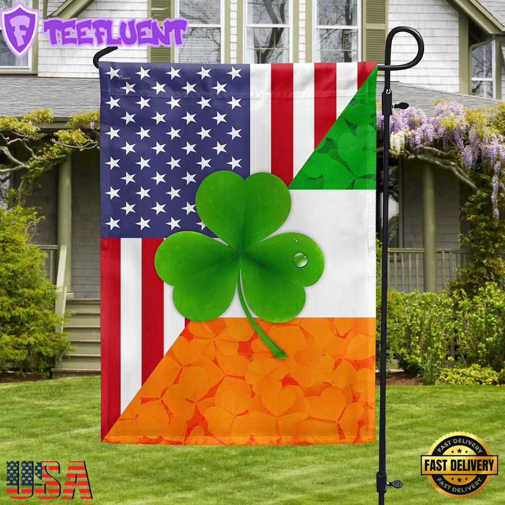 Irish Shamrock American Fla House And Garden Flag