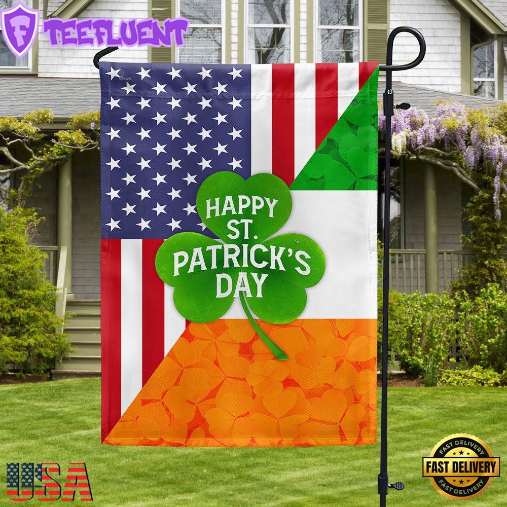 Irish Shamrock American Happy St. Patrick's Day House And Garden Flag