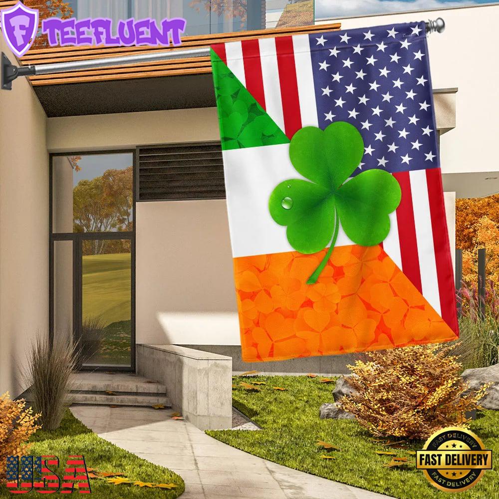 Irish Shamrock American House And Garden Flag Decor