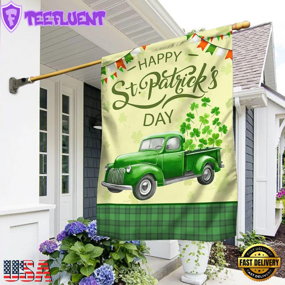 Irish Shamrock Truck House And Garden Flag Decor