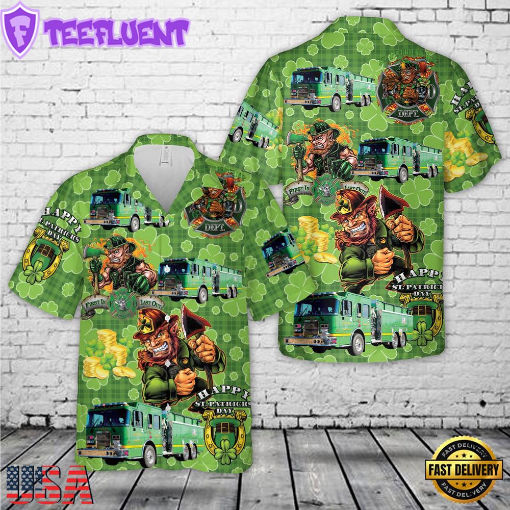 Irishtown Fire Company, New Oxford, Pennsylvania Patrick's Day Hawaiian Shirts