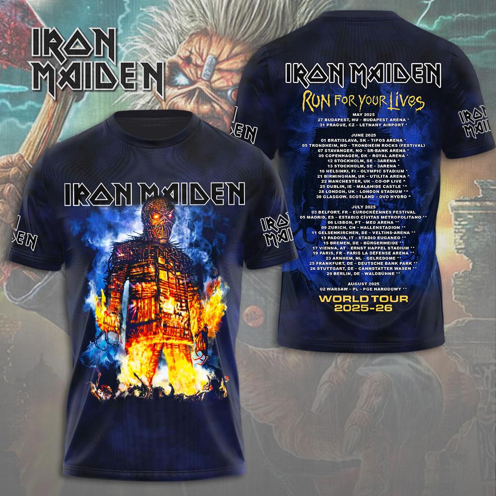 Iron Maiden 50th Anniversary T-shirt With Band Signatures 3D