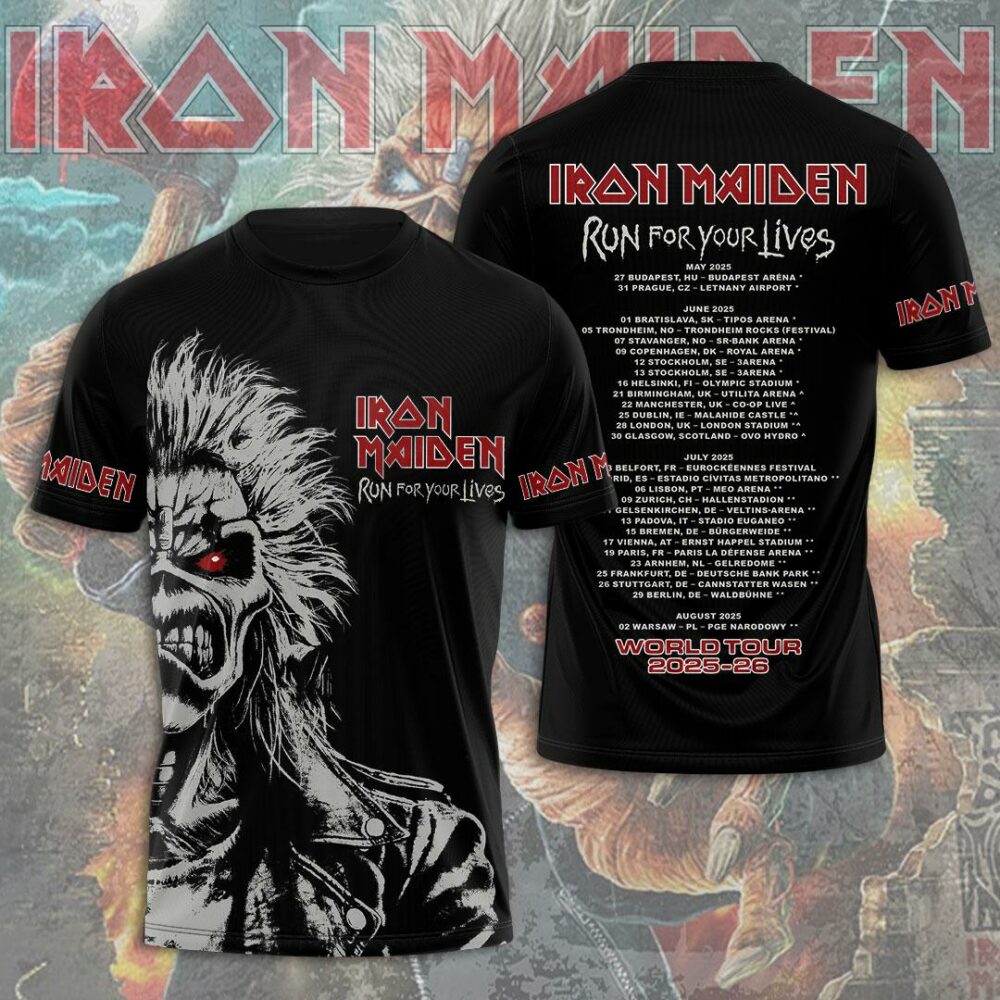 Iron Maiden 50th Anniversary T-shirt With Band Signatures
