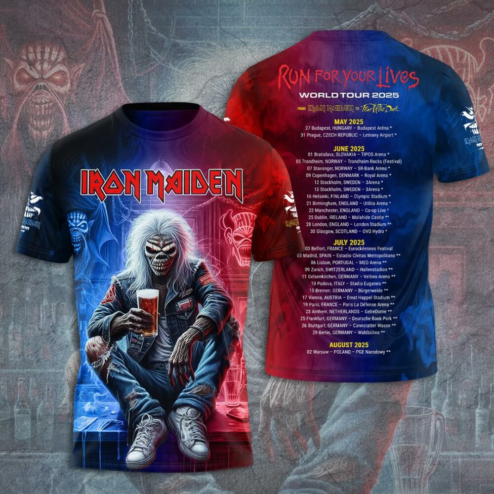Iron Maiden Run For Your Lives Tour 2025-26 3D Shirt